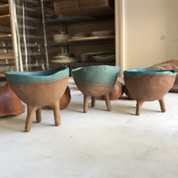 Ceramics Workshops in Nashville: Red Clay Footed Pots