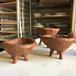 Ceramics Workshops Nashville: Red Clay Footed Pots
